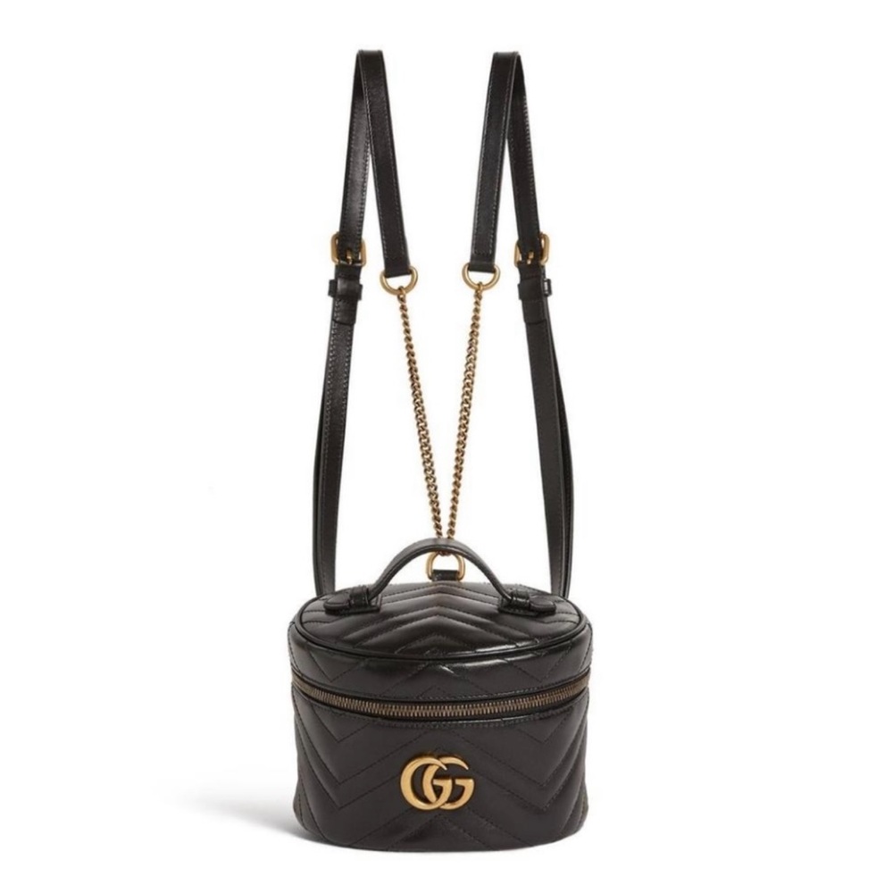 NWT Gucci Marmont GG Mini Black Leather Backpack + FREE GIFT 🎁